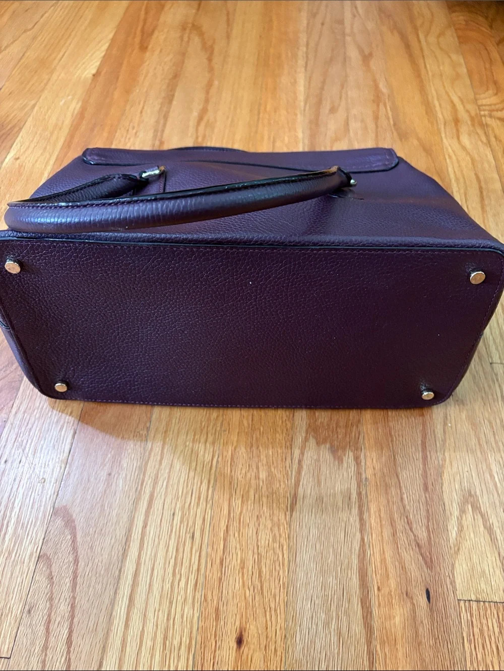 kate spade Plum Leather Tassel Satchel in Deep Plum